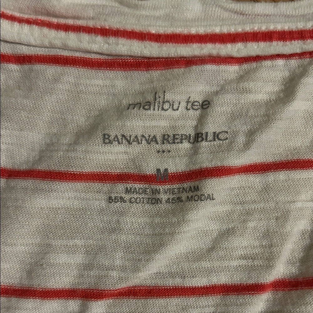 Banana RepublicStriped Pink and White Malibu Tee - Picture 2 of 3